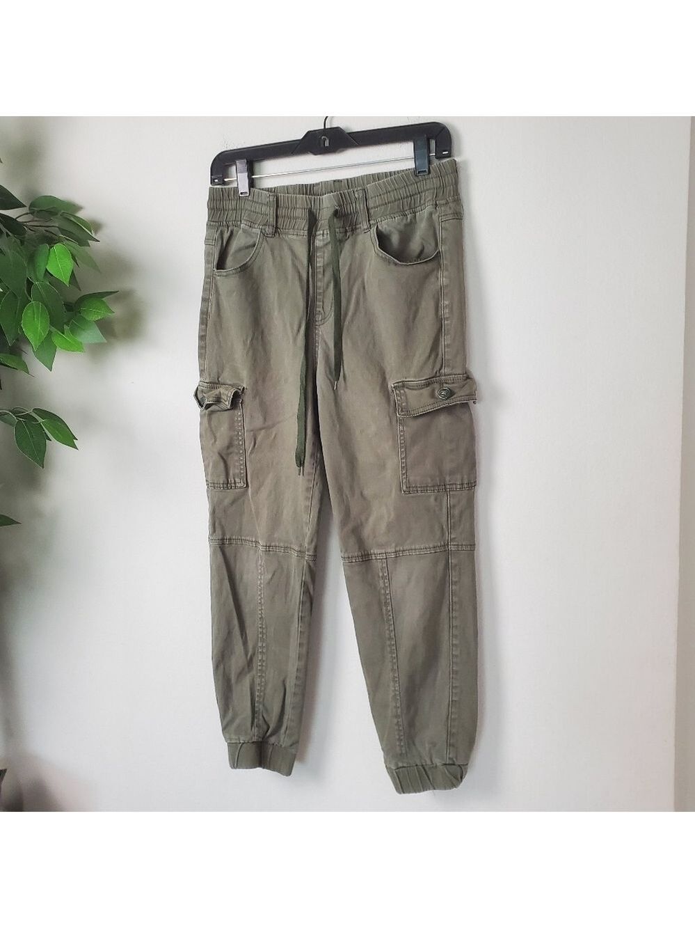 Monkey Ride Olive Green Cargo Pants Women's Size 29 Distressed - Picture 2 of 12
